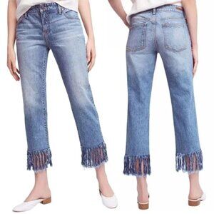 Anthropologie Pilcro and the Letterpress Hyphen Boy Fit Fringe Crop Jeans 27